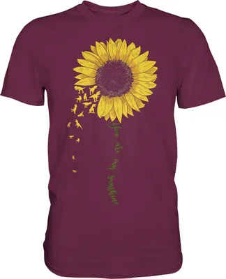 Produktbild von Dinosaurier Sonnenblumen T-Shirt Dino Garten Motiv Gärtner Geschenk – Burgundy / L