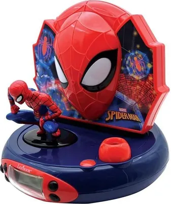 Image de Réveil Projecteur Spiderman, Effets Sonores, Veilleuse Intégrée, Radio FM, Fonction Snooze