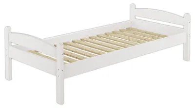 Produktbild von Stabiles Bett Kiefer massiv weiß 90x200 Einzelbett Bettrahmen Futonbett Zubehör wählbar V-60.32-09WRollrost inkl.
