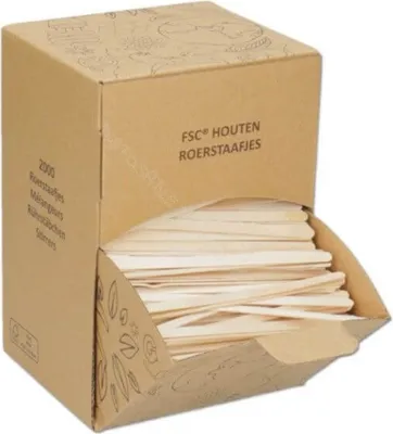 Produktbild von Natureko Einwegstäbchen Holz 11cm 2000 Stück