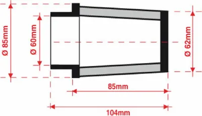 Zdjęcie produktu dla Stożkowy filtr powietrza BMC Ø 60 mm - FBSS60-85