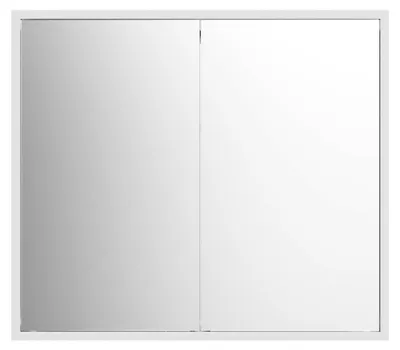 Produktbild von LED Spiegelschrank 80x70 cm, Alukorpus schwarz, Glasböden, Schalter, IP44