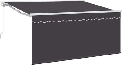 Immagine prodotto di vidaXL Tenda da sole retrattile a strisce antracite 300 x 200 cm Tessuto