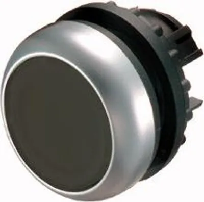 Produktbild von M22-DS-Antrieb, flacher schwarzer Knopf, selbstrückstellend
