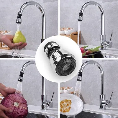 Obrázek produktu pro Otočný prodlužovací nástavec na vodovodní kohoutek, 360°, úsporný, 2 režimy, kuchyně/koupelna