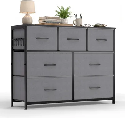 Productafbeelding van Commode met 7 lades, houten bovenblad, 1 stuk, geschikt voor de slaapkamer