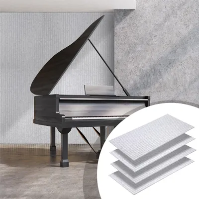 Zdjęcie produktu dla Panele akustyczne Peviasot, filcowe, samoprzylepne, 4 sztuki, 120 x 60 x 0,9 cm, panele ścienne do tłumienia dźwięku, z pionowymi rowkami, kolor szary