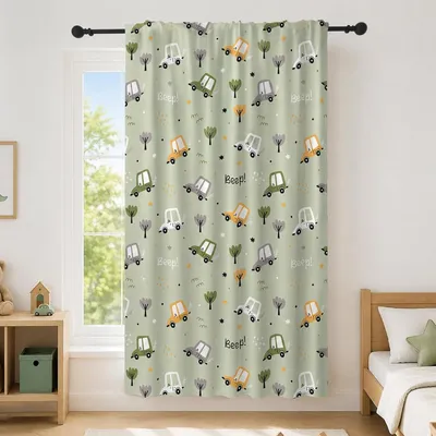 Obrázek produktu pro Záclony s motivem aut, rozměry 107x160 cm, vhodné do dětského pokoje chlapce