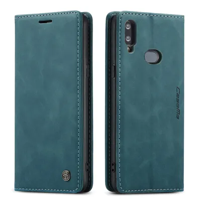 Obrázek produktu pro Galaxy A10S Pouzdro, RetroPolyuretanKožené Pouzdro, Kapsy na Karty, Magnetické Uzavírání, Pouzdro s Funkcí Stojánku pro Samsung Galaxy A10S modré