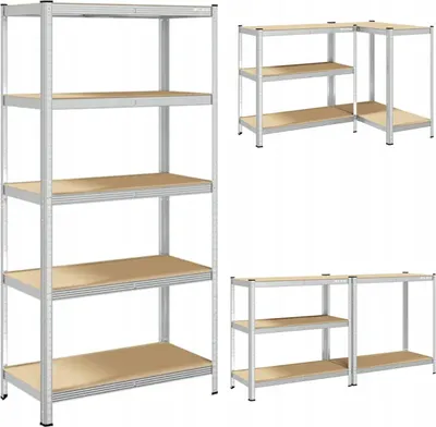 Obrázek produktu pro Kovový regál 180 x 90 x 40 cm s 5 policemi s nosností 150 kg