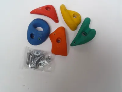 Produktbild von Klettersteine Satz 5 Stück gelb-rot-blau-orange-grün Größe 143x143 mm - Hermic