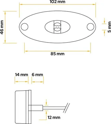 Obrázok produktu pre Bočné obrysové svetlo pre prívesy Aspöck FLATPOINT II LED 0,5M