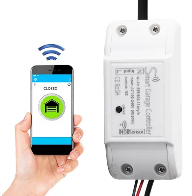 Obrázok produktu pre Ovládač garážových brán cez WiFi, diaľkové ovládanie - 1 tlačidlo - biely - pre otvárače garážových brán