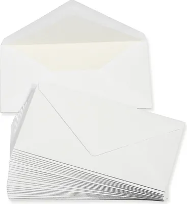 Produktbild von PREMIUM Briefumschläge DIN lang weiss, gefüttert 100 g/qm, 100 Stück, weiß mit Innenfutter / Seidenfutter