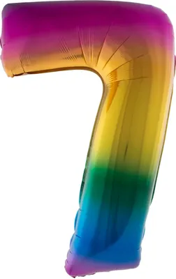 Produktbild von XXL Zahlen Folienballon 100 cm - Regenbogen 7