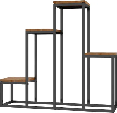 Produktbild von Blumenregal, 4 Etagen, Indoor & Outdoor, Metallrahmen, 80 x 20 x 74 cm