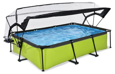 Immagine prodotto di Piscina con struttura rettangolare in uscita con sistema di filtraggio a cartuccia e tettuccio parasole 300 x 200 cm (altezza 65 cm) 300 x 200 verde