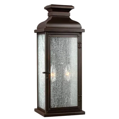 Obrázok produktu pre Vonkajšie nástenné svietidlo Elstead Pediment E14 dvojité 46 cm tmavá staršia meď IP44