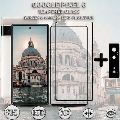 Produktbild von 2-Pack GOOGLE PIXEL 6 Displayschutzfolie und 1-Pack Objektivschutz aus 9H gehärtetem Glas