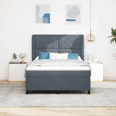 Obrázok produktu pre vidaXL Box spring posteľ s matracom tmavosivá 160 x 200 cm zamat