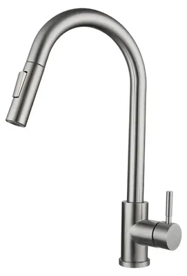 Immagine prodotto di Miscelatore da cucina – Rubinetto estraibile – Acciaio inossidabile 304 – Girevole a 360° – Cartuccia in Vetroceramica – Grigio argento