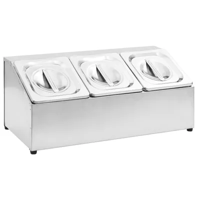 Produktbild von Gastronorm-Ständer mit 3 GN 1/6 Behältern Edelstahl