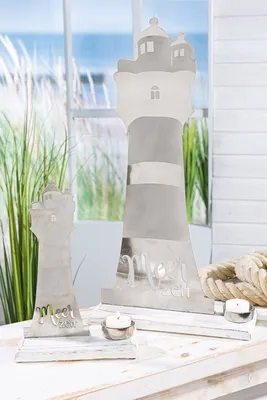 Produktbild von Gilde Aluminium Teelichthalter Leuchtturm VE 2 51403