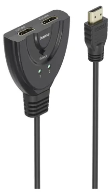 Produktbild von Hama HDMI™-Umschalter 4K, 2xHDMI-Buchse, 1xHDMI-Stecker