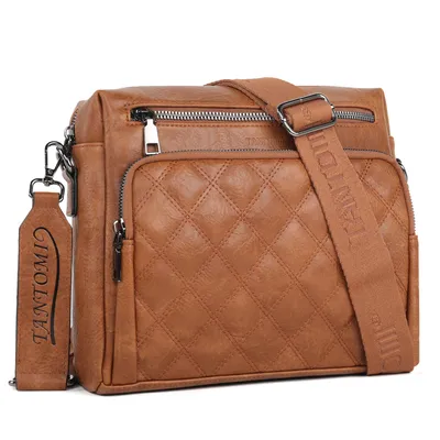 Produktbild von Umhängetasche Damen mittelgroß, Crossbody Bag Damen, Mit 6 RFID- Kartenfächern, handtaschen mit Verstellbar Abnehmbar Breiter Gurt