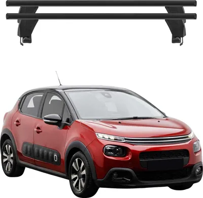 Image de Menabo Barres de toit Transversales pour Citroen C3 2016-2024 Noir ABE 2x