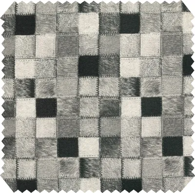 Produktbild von novely® PASSAU ANIMAL Kuschelweicher Möbelstoff in Patchwork Lederoptik | Meterware | 1 lfm - Farbe: 01 Grau Schwarz