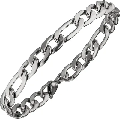 Produktbild von 7,4mm Armband Armschmuck Armkette Figarokette aus Edelstahl 21cm Herren