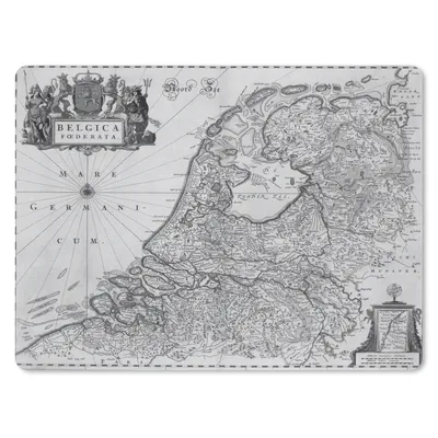 Produktbild von MuchoWow® Mauspad Mousepad Schwarz-weiße Karte der Niederlande 23x19 cm - Mousepads - Maus Mat - Pad - Mausunterlage - Schreibtischunterlage - Mauspad