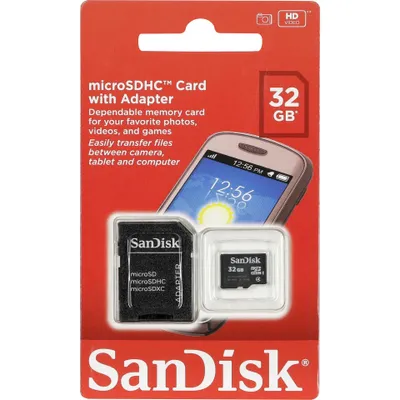 Immagine prodotto di SanDisk SDSDQM-032G-B35A, 32 GB, MicroSDHC, Classe 4, Nero