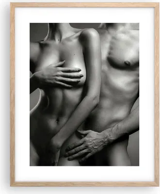 Produktbild von Gerahmtes Poster - Rahmen in heller Eiche - Frau Mann Nackt Paar - 40x50 cm - Wand Bild - Wanddeko - Wandbilder - Wandposter - Bilderrahmen - Bilder - Kunstdruck - Wandbild - P2NPA40x50-2721