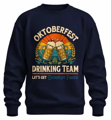 Productafbeelding van Oktoberfest-drankteam: T-shirt met traditionele motieven, leren broek, sweatshirt, trui, marineblauw, maat L