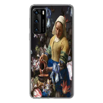 Produktbild von MuchoWow® Handyhülle Schutzhülle Hülle für Huawei P40 Milchmädchen - Blumen - Regenbogen Silikon Softcase Handy Hülle - Handytasche