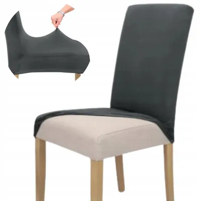 Produktbild von Stuhlhusse 1er Pack - Dunkelgrau - Universal - Stretch - Bezug für Stühle - Elasthan