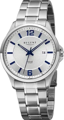 Produktbild von Regent Herren Uhr Metall Armbanduhr Metallarmband Analog silber D2URF1525