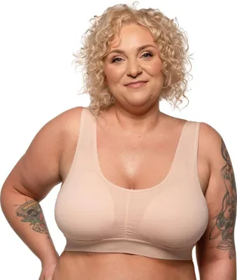 Produktbild von Damen Sport-BH 4XL, Weiß, stützend, mit breiten Trägern und herausnehmbaren Polstern
