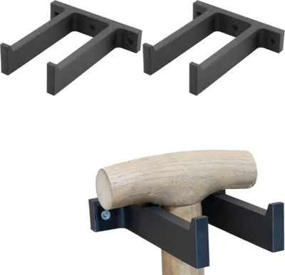 Produktbild von 2x Wandhalter Gartengeräte Schaufel Spaten Hake Gerätehalter Halterung Universal