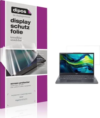 Produktbild von 2x Schutzfolie für Acer Aspire A15-51 klar Displayschutzfolie Folie Display Schutz dipos