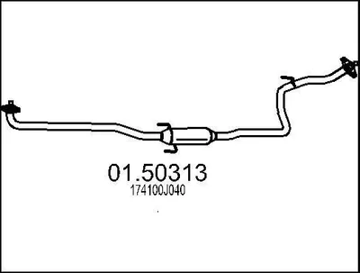 Produktbild von MTS 01.50313 Mittelschalldämpfer Schalldämpfer für TOYOTA Yaris Schrägheck (P1)