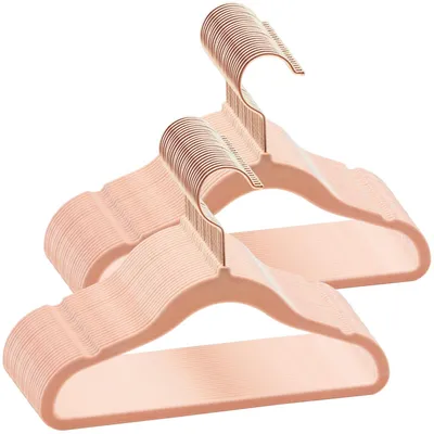 Immagine prodotto di Solidchoice - Set di 50 appendiabiti in velluto per bambini, con gancio girevole