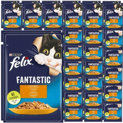 Produktbild von Felix Fantastic Futter Für Katzen Huhn In Gelee Beutel 48x85g