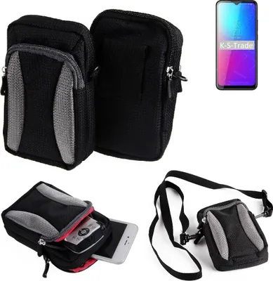 Produktbild von K-S-Trade Holster Schutz Hülle kompatibel mit Blackview BV5100 Pro Handy Hülle Gürteltasche Umhängetasche mit Zusatzfach schwarz