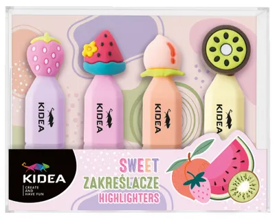 Zdjęcie produktu dla Zakreślacze owoce 4 sztuki Kidea
