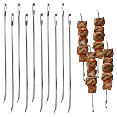 10 Bratentrussnadeln aus Edelstahl, 17 cm, für Geflügel und Fleisch