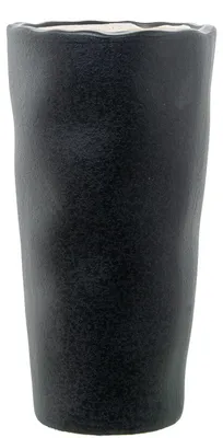 Keramik-Tafelvaas, Kelchform, Schwarz, 14x14x28 cm
