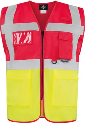 Image de Korntex KXMF | Gilet de sécurité multi-fonctions Executive - Couleur : Red/Yellow - Taille : XXL